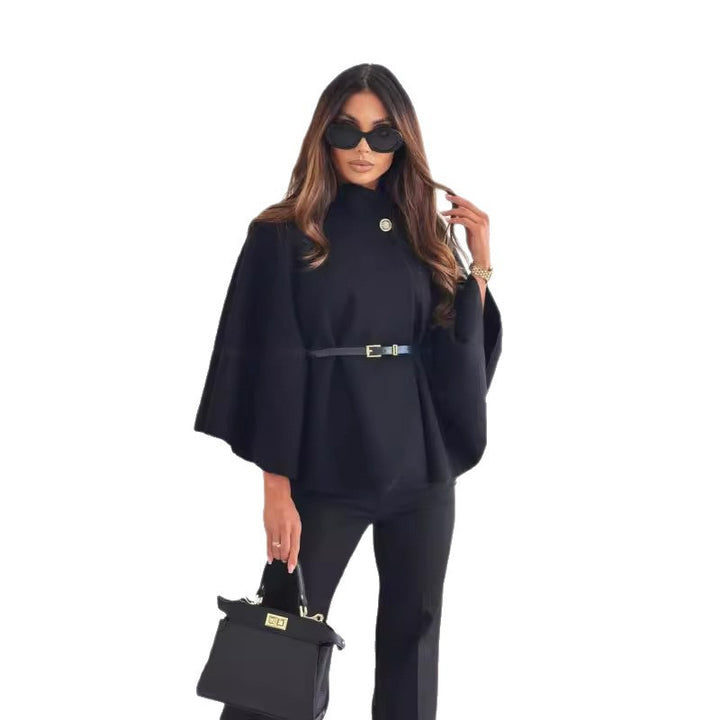 Damer Elegant Huvjacka med asymmetrisk skärning och bälte Mirla-Eva Jonsson