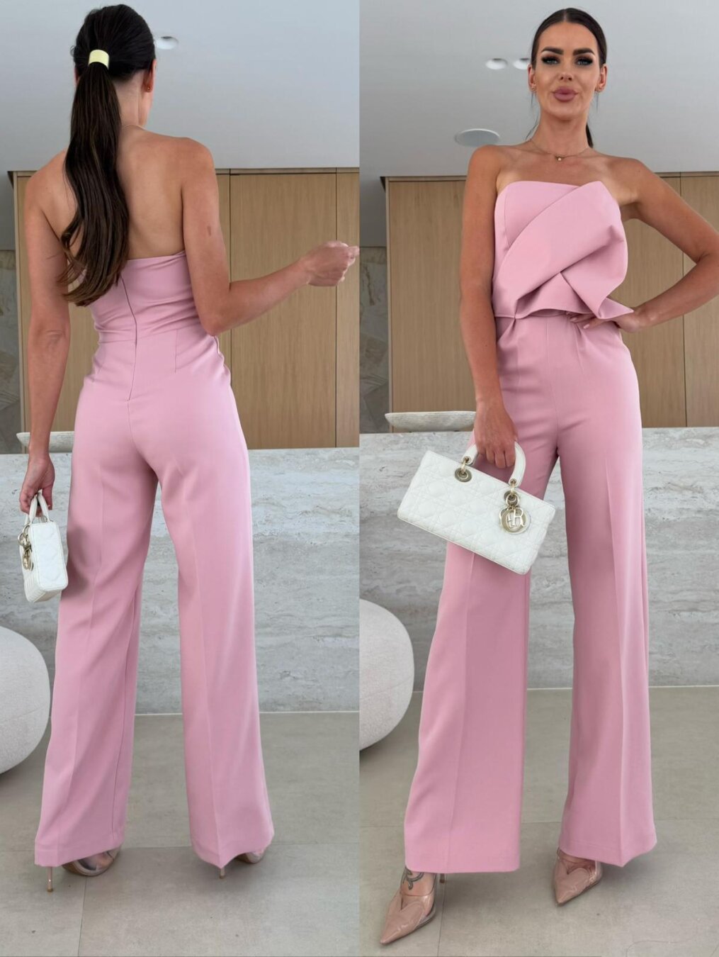 Damer Elegant Jumpsuit med Asymmetrisk Ovan och Bred Ben Mirla-Eva Jonsson