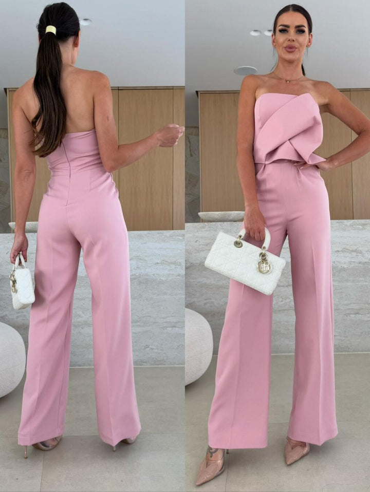 Damer Elegant Jumpsuit med Asymmetrisk Ovan och Bred Ben Mirla-Eva Jonsson