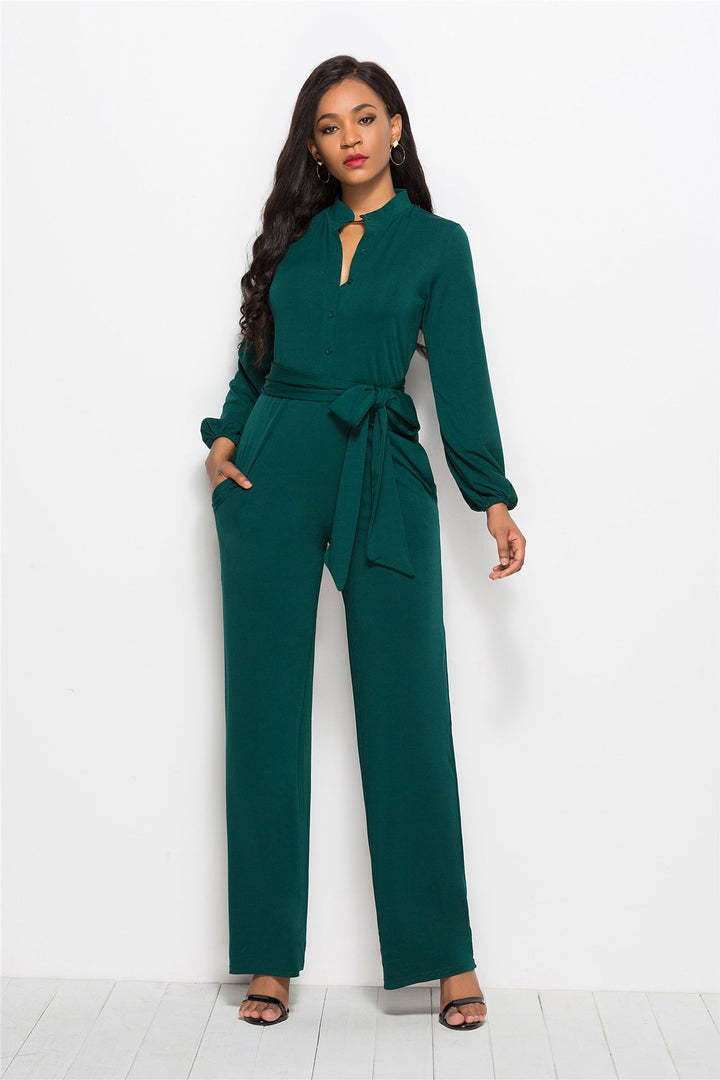 Damer Elegant Jumpsuit med Figursydd Snitt och Långa Ärmar Mirla-Eva Jonsson