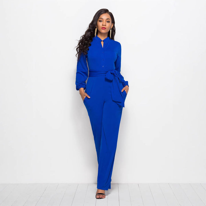 Damer Elegant Jumpsuit med Figursydd Snitt och Långa Ärmar Mirla-Eva Jonsson