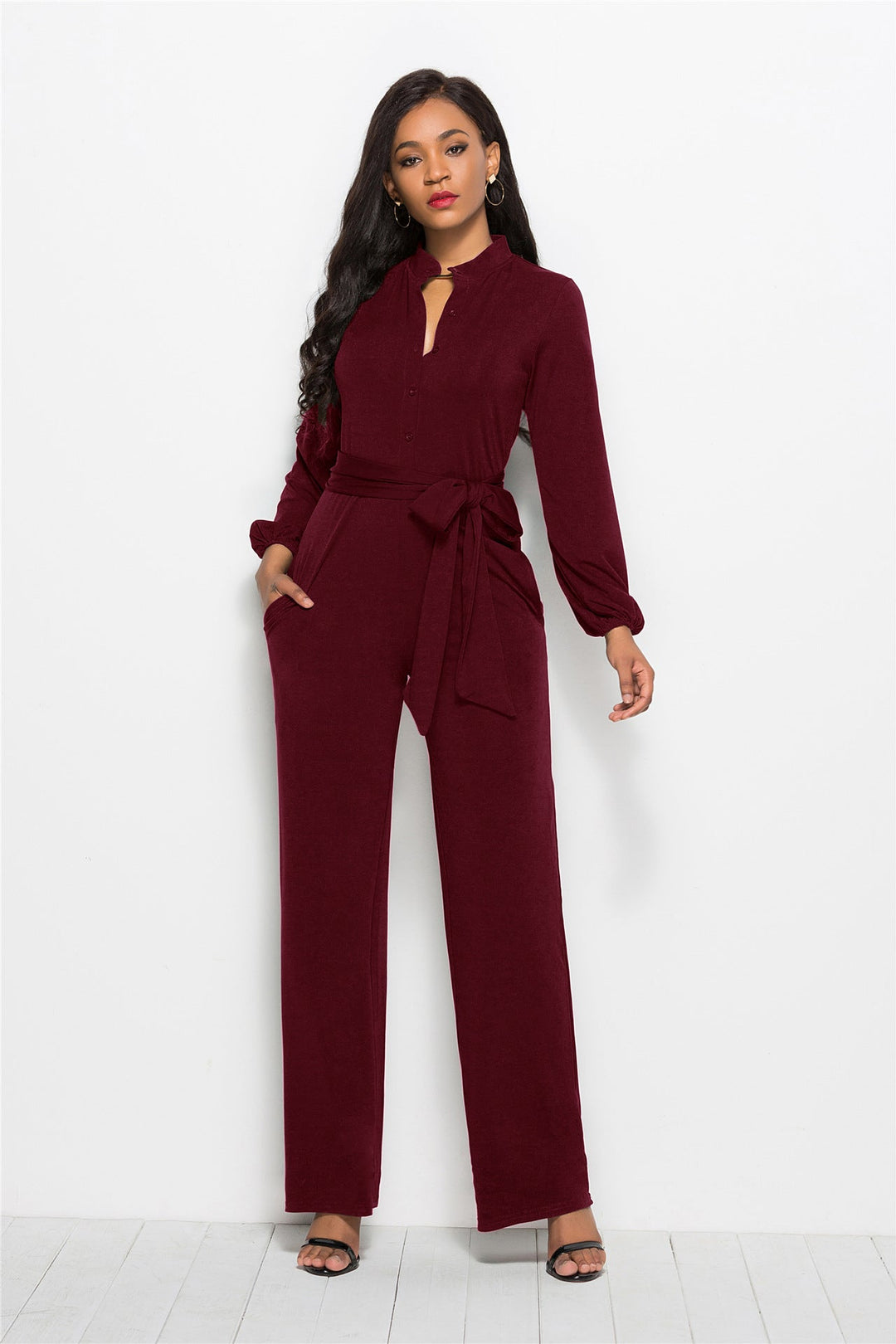 Damer Elegant Jumpsuit med Figursydd Snitt och Långa Ärmar Mirla-Eva Jonsson