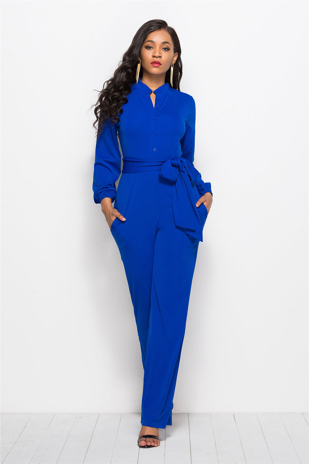 Damer Elegant Jumpsuit med Figursydd Snitt och Långa Ärmar Mirla-Eva Jonsson