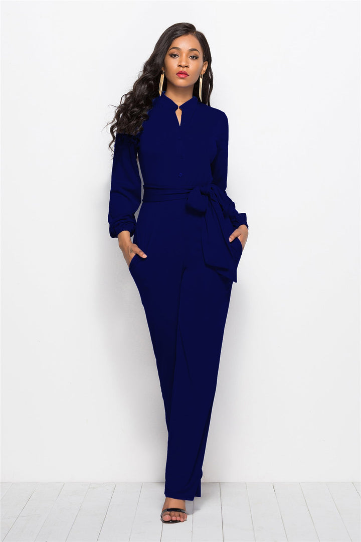 Damer Elegant Jumpsuit med Figursydd Snitt och Långa Ärmar Mirla-Eva Jonsson