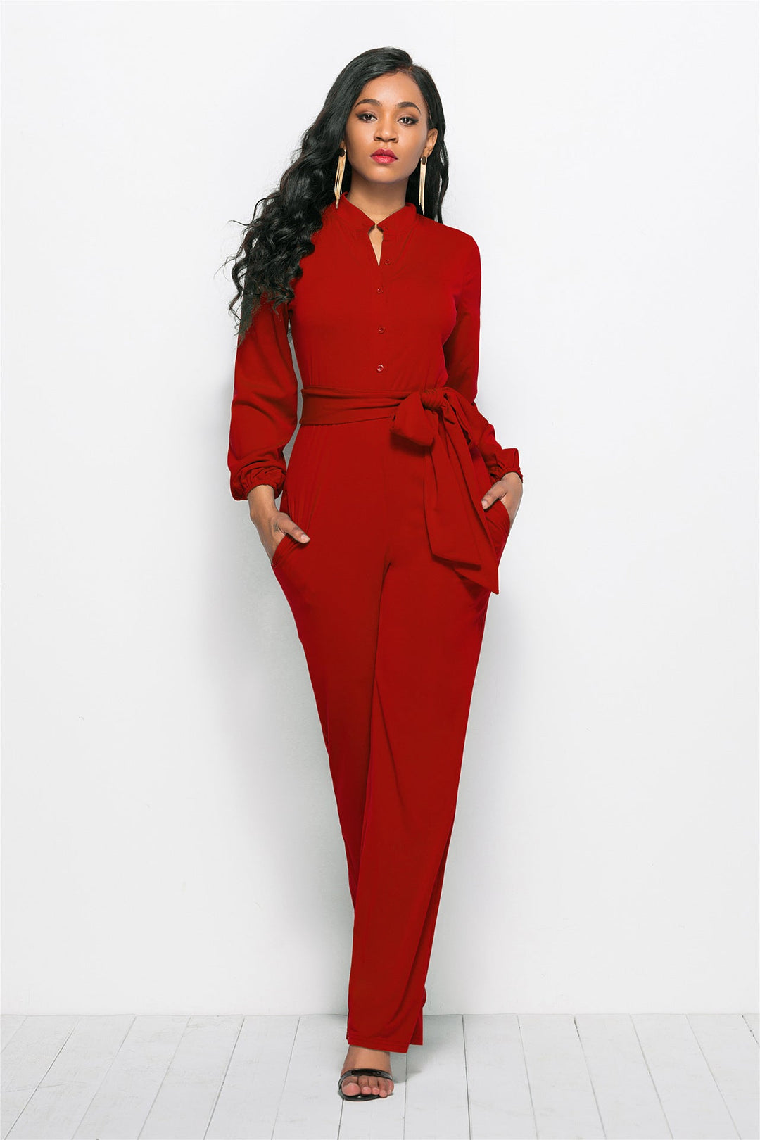 Damer Elegant Jumpsuit med Figursydd Snitt och Långa Ärmar Mirla-Eva Jonsson
