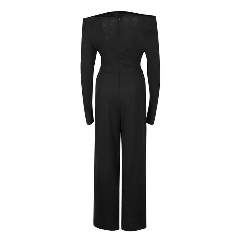 Damer Elegant Jumpsuit med Off-Shoulder Design och vida ben Mirla-Eva Jonsson