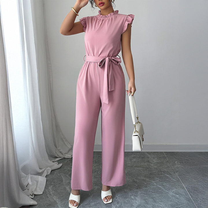 Damer Elegant Jumpsuit med Rynkdetaljer och Ryggöppning Mirla-Eva Jonsson