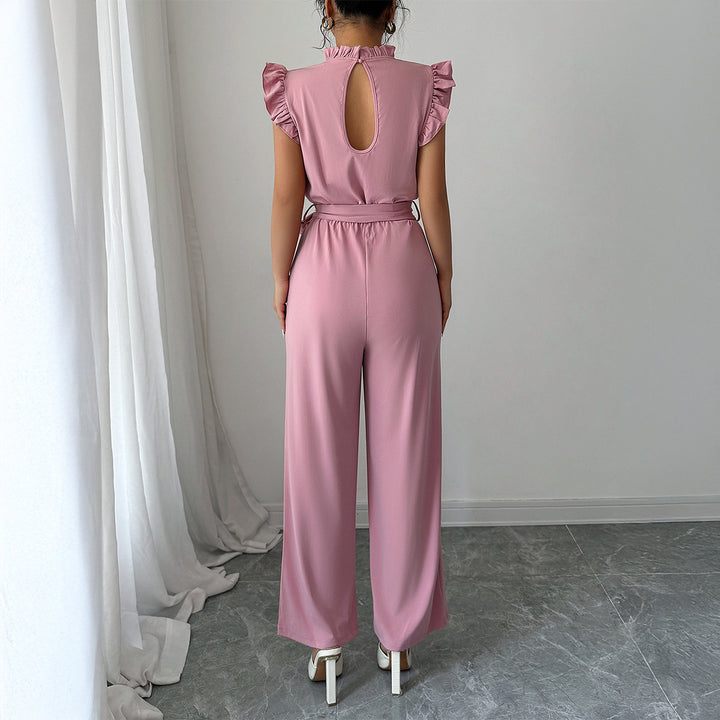 Damer Elegant Jumpsuit med Rynkdetaljer och Ryggöppning Mirla-Eva Jonsson