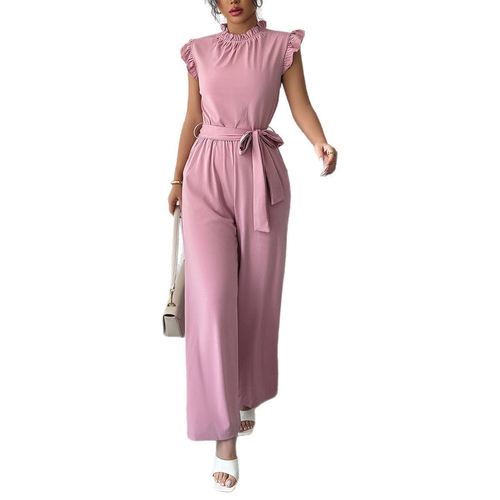 Damer Elegant Jumpsuit med Rynkdetaljer och Ryggöppning Mirla-Eva Jonsson