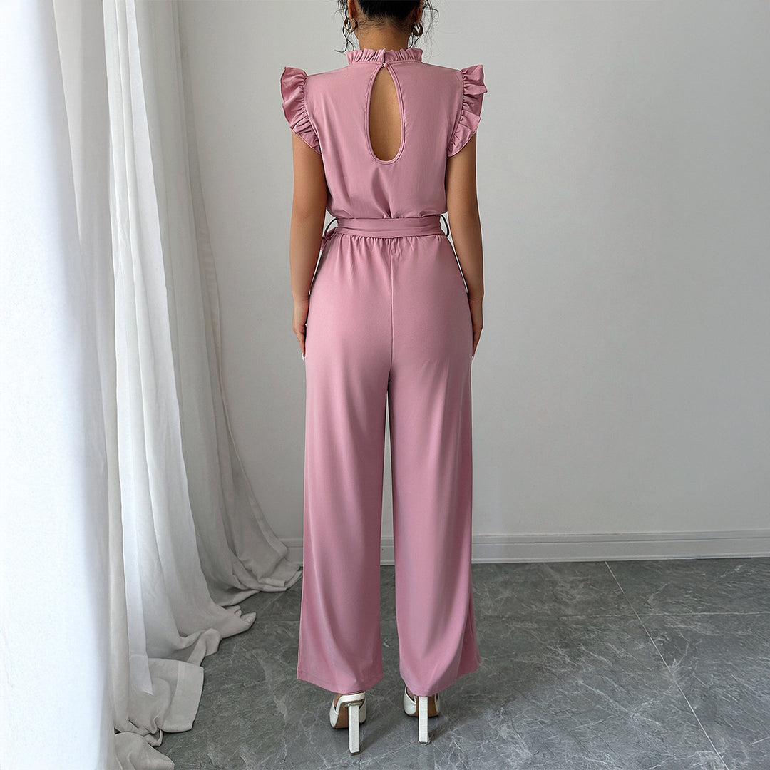 Damer Elegant Jumpsuit med Rynkdetaljer och Ryggöppning Mirla-Eva Jonsson
