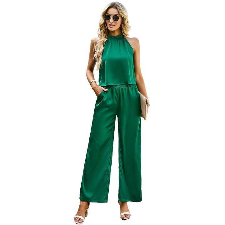Damer Elegant Jumpsuit med Utsvängda Ben och Hög Krage Mirla-Eva Jonsson