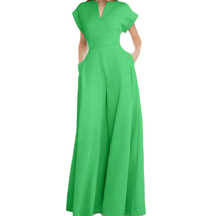 Damer Elegant Jumpsuit med Vid Ben och Skalkrage Mirla-Eva Jonsson