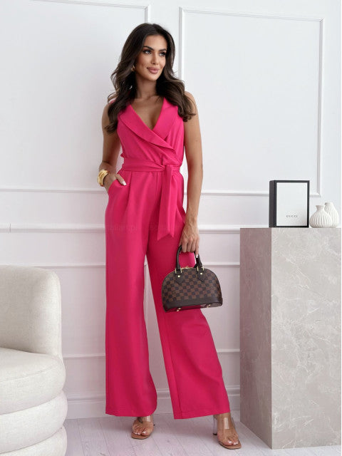 Damer Elegant Jumpsuit med Vila effekt och Midjebälte Mirla-Eva Jonsson
