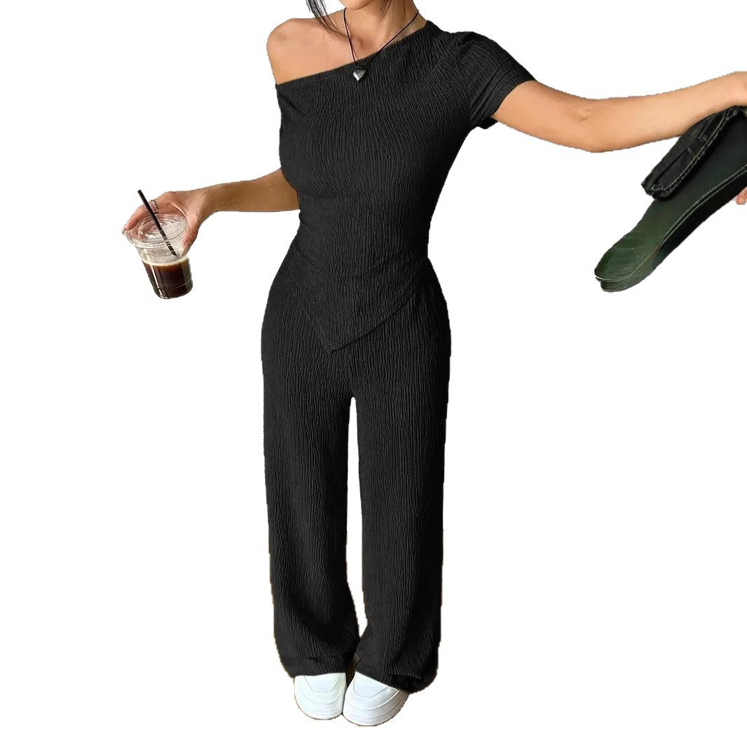 Damer Elegant Jumpsuit med asymmetrisk skärning och rynkor Eva Jonsson-Eva Jonsson