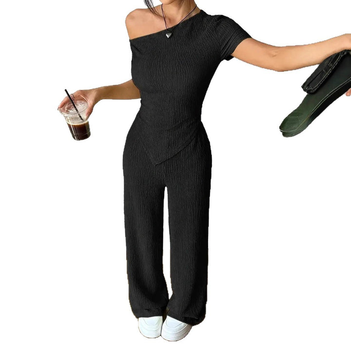 Damer Elegant Jumpsuit med asymmetrisk skärning och rynkor Eva Jonsson-Eva Jonsson