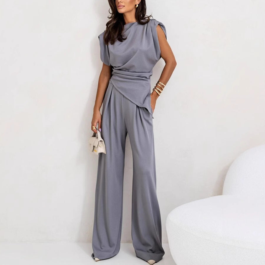 Damer Elegant Jumpsuit med asymmetrisk skärning och vida ben Eva Jonsson-Eva Jonsson