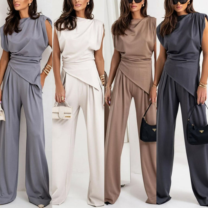Damer Elegant Jumpsuit med asymmetrisk skärning och vida ben Eva Jonsson-Eva Jonsson