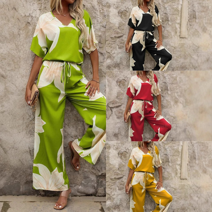 Damer Elegant Jumpsuit med blommönster och vida ben Eva Jonsson-Eva Jonsson