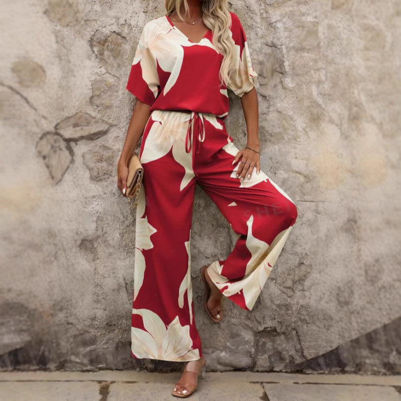 Damer Elegant Jumpsuit med blommönster och vida ben Mirla-Eva Jonsson