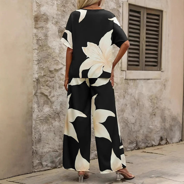 Damer Elegant Jumpsuit med blommönster och vida ben Mirla-Eva Jonsson