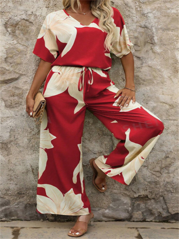Damer Elegant Jumpsuit med blommönster och vida ben Mirla-Eva Jonsson