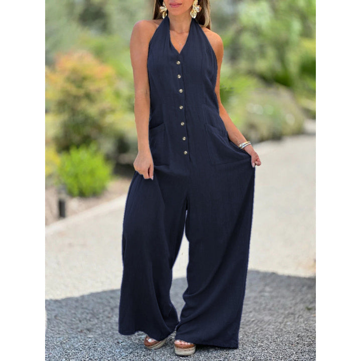 Damer Elegant Jumpsuit med breda ben och praktiska fickor Eva Jonsson-Eva Jonsson