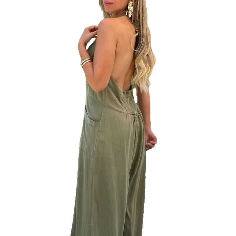 Damer Elegant Jumpsuit med breda ben och praktiska fickor Eva Jonsson-Eva Jonsson