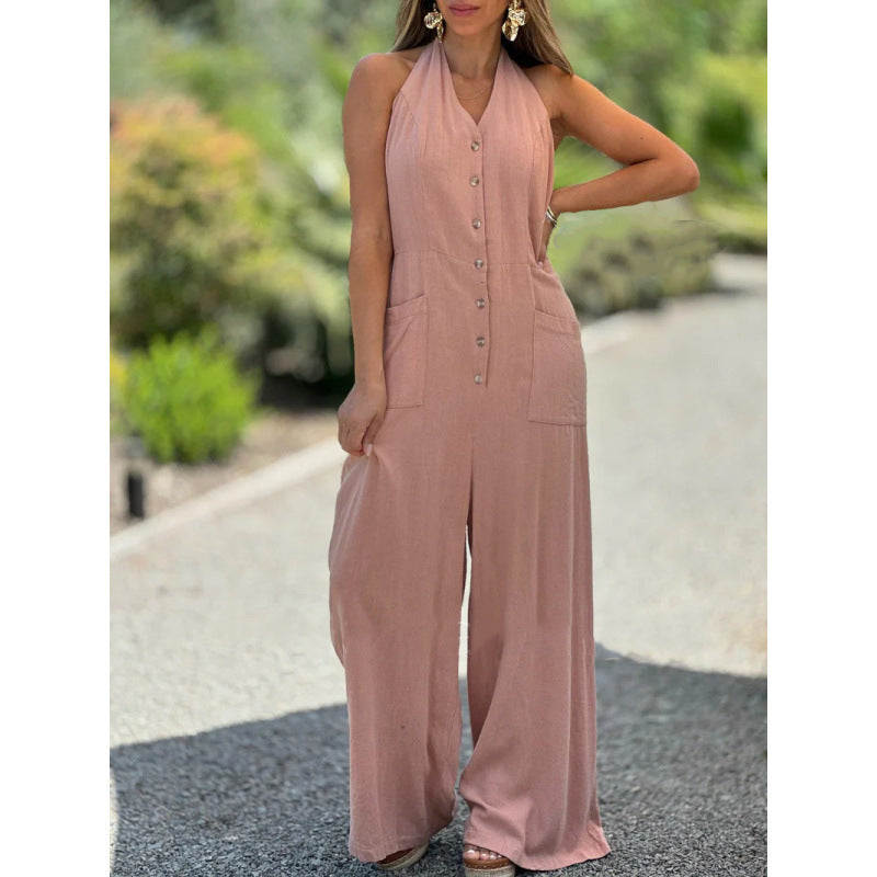 Damer Elegant Jumpsuit med breda ben och praktiska fickor Eva Jonsson-Eva Jonsson