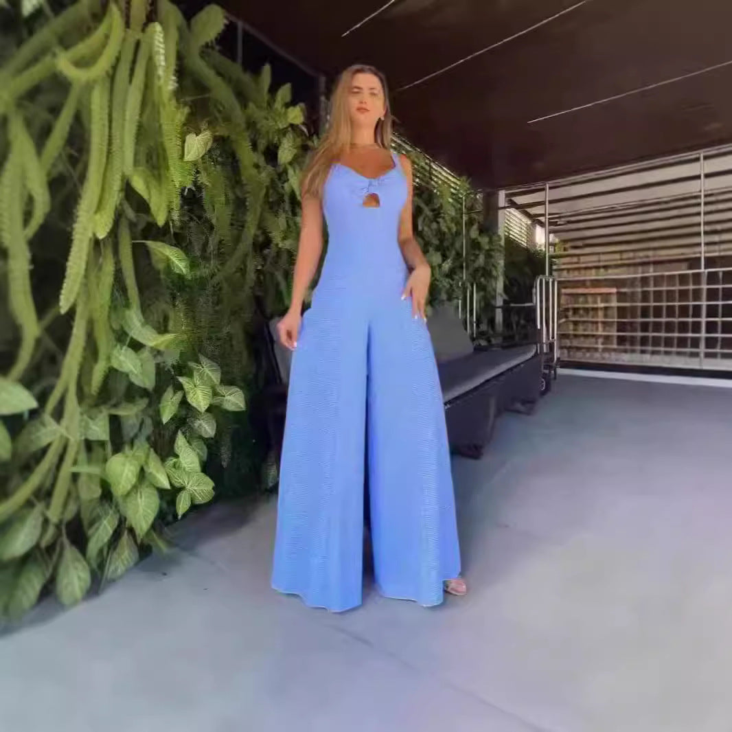 Damer Elegant Jumpsuit med dekorativ sprund och vida ben Mirla-Eva Jonsson