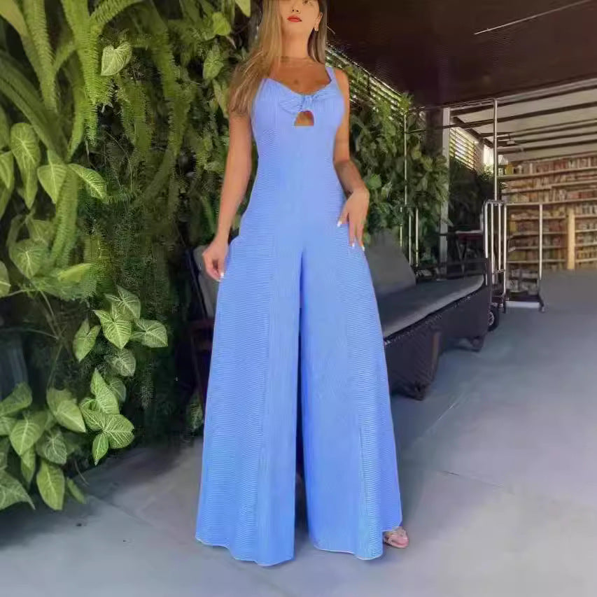 Damer Elegant Jumpsuit med dekorativ sprund och vida ben Mirla-Eva Jonsson