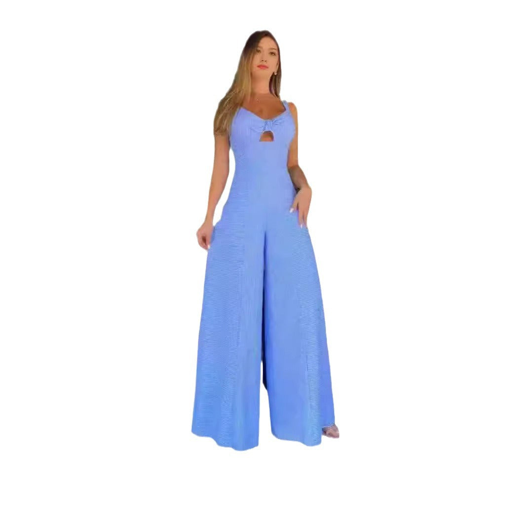 Damer Elegant Jumpsuit med dekorativ sprund och vida ben Mirla-Eva Jonsson
