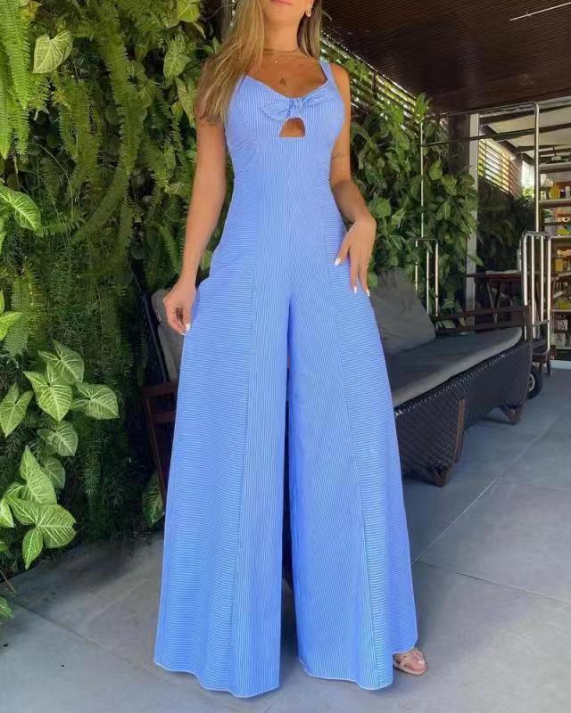 Damer Elegant Jumpsuit med dekorativ sprund och vida ben Mirla-Eva Jonsson