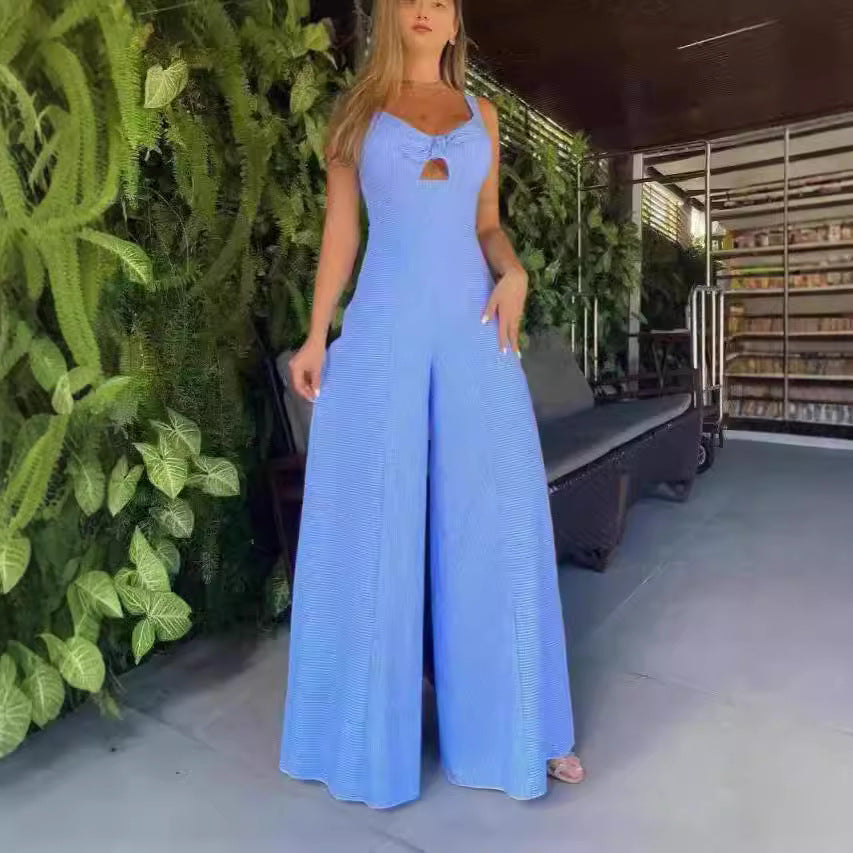 Damer Elegant Jumpsuit med dekorativ sprund och vida ben Mirla-Eva Jonsson