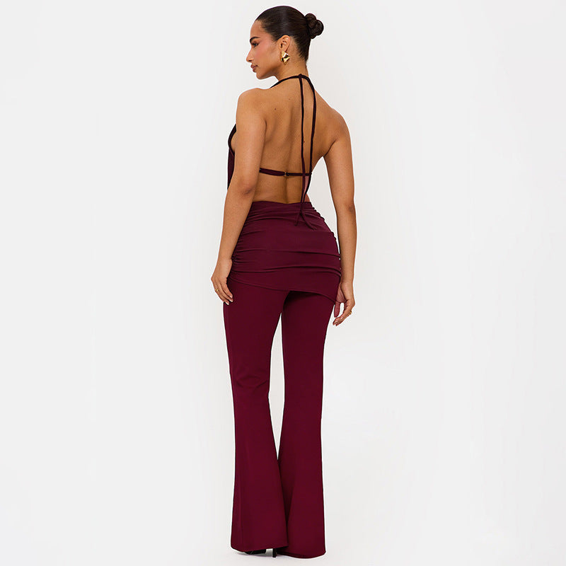 Damer Elegant Jumpsuit med dubbel krage och trendig rynkning Mirla-Eva Jonsson