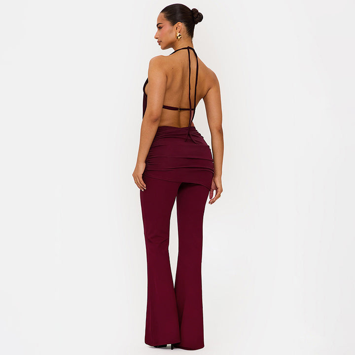 Damer Elegant Jumpsuit med dubbel krage och trendig rynkning Mirla-Eva Jonsson