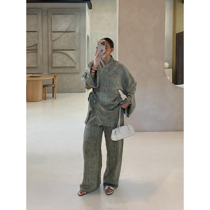 Damer Elegant Jumpsuit med figursydd silhuett och avslappnad bälte Eva Jonsson-Eva Jonsson