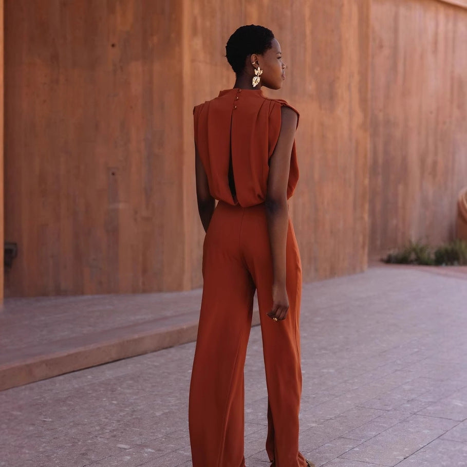 Damer Elegant Jumpsuit med hög krage och vida ben Mirla-Eva Jonsson