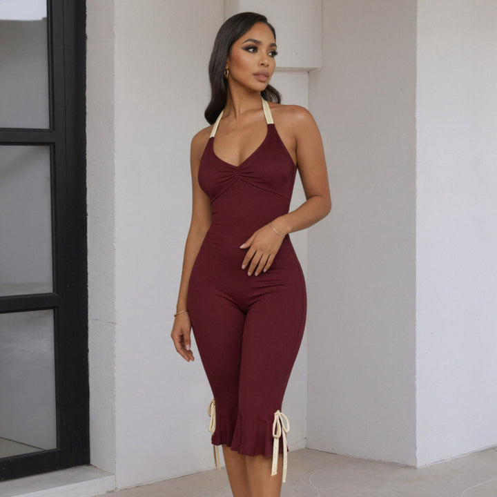Damer Elegant Jumpsuit med inlindningsdetaljer och flödande ben Mirla-Eva Jonsson