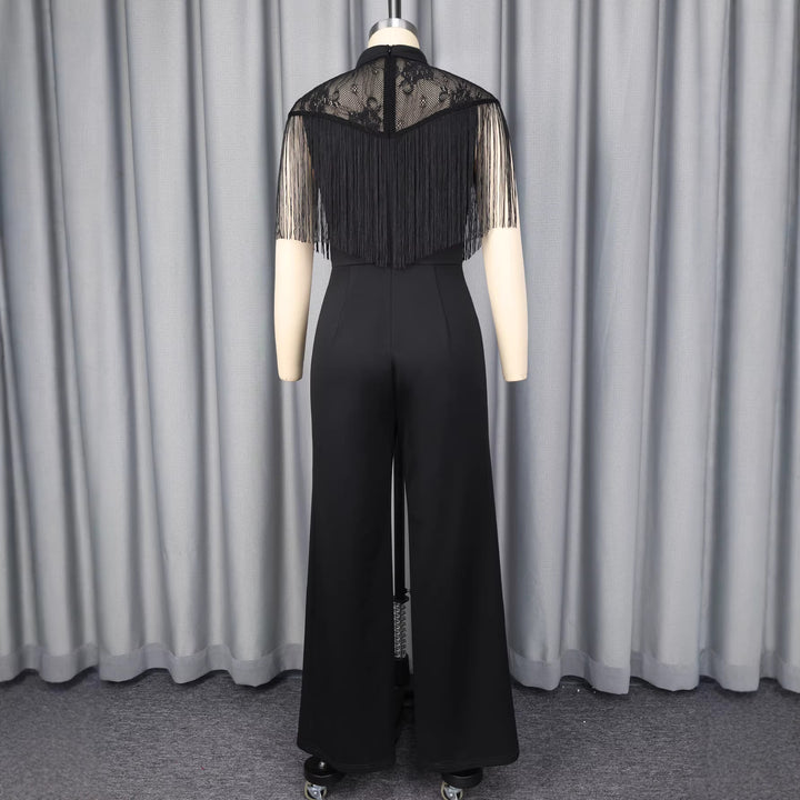 Damer Elegant Jumpsuit med snygga fransar och spetsdetaljer Mirla-Eva Jonsson