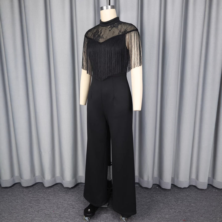 Damer Elegant Jumpsuit med snygga fransar och spetsdetaljer Mirla-Eva Jonsson