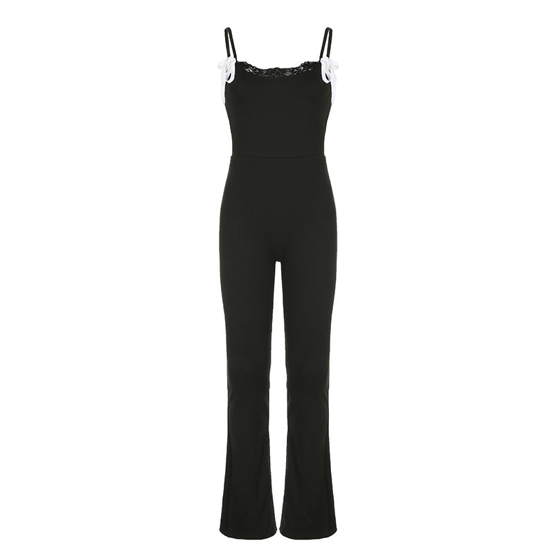 Damer Elegant Jumpsuit med spets och vid benmudd Mirla-Eva Jonsson