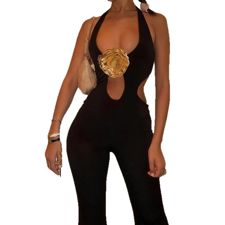 Damer Elegant Jumpsuit med utsökt Cut-Out-design och hög krage Mirla-Eva Jonsson