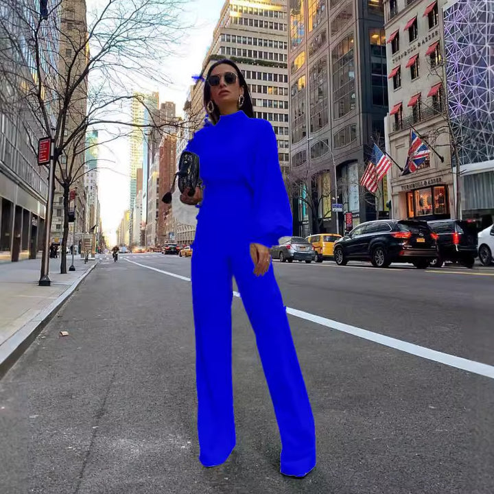 Damer Elegant Jumpsuit med vida ärmar och hög krage Mirla-Eva Jonsson
