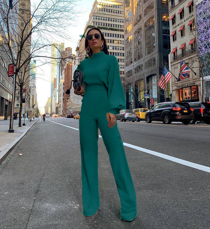 Damer Elegant Jumpsuit med vida ärmar och hög krage Mirla-Eva Jonsson