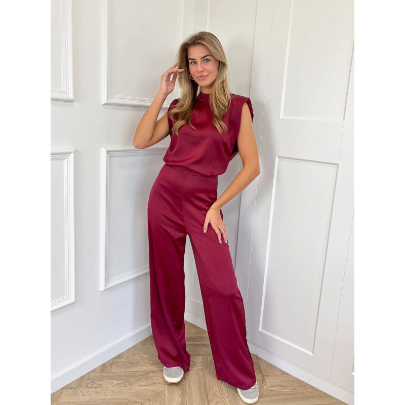 Damer Elegant Jumpsuit med vida ben och ärmlös design Mirla-Eva Jonsson