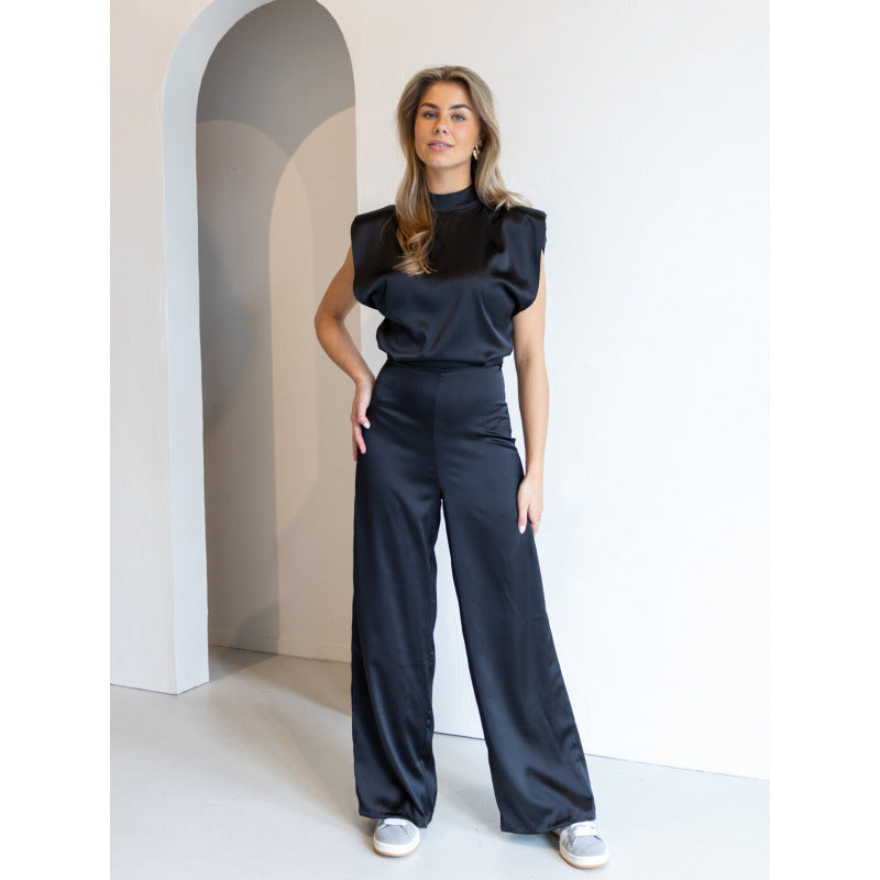 Damer Elegant Jumpsuit med vida ben och ärmlös design Mirla-Eva Jonsson