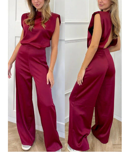 Damer Elegant Jumpsuit med vida ben och ärmlös design Mirla-Eva Jonsson
