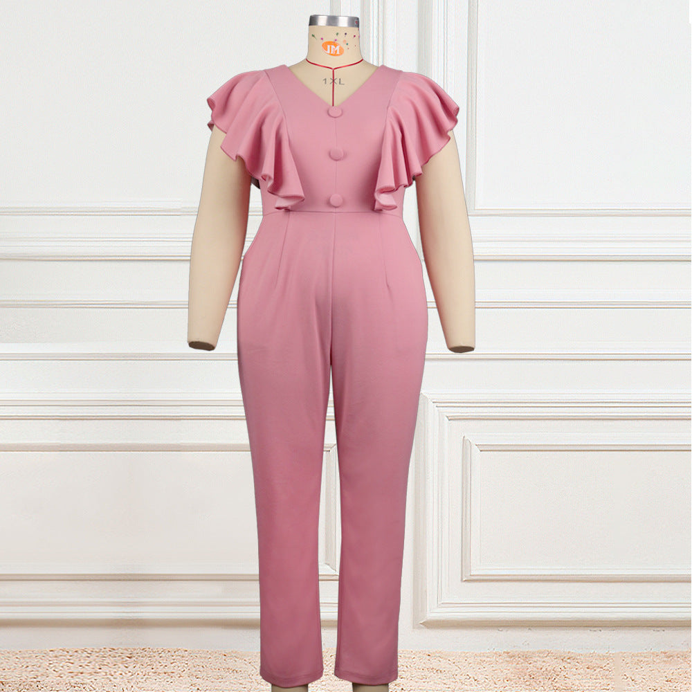 Damer Elegant Jumpsuit med voluminösa volangdetaljer Mirla-Eva Jonsson