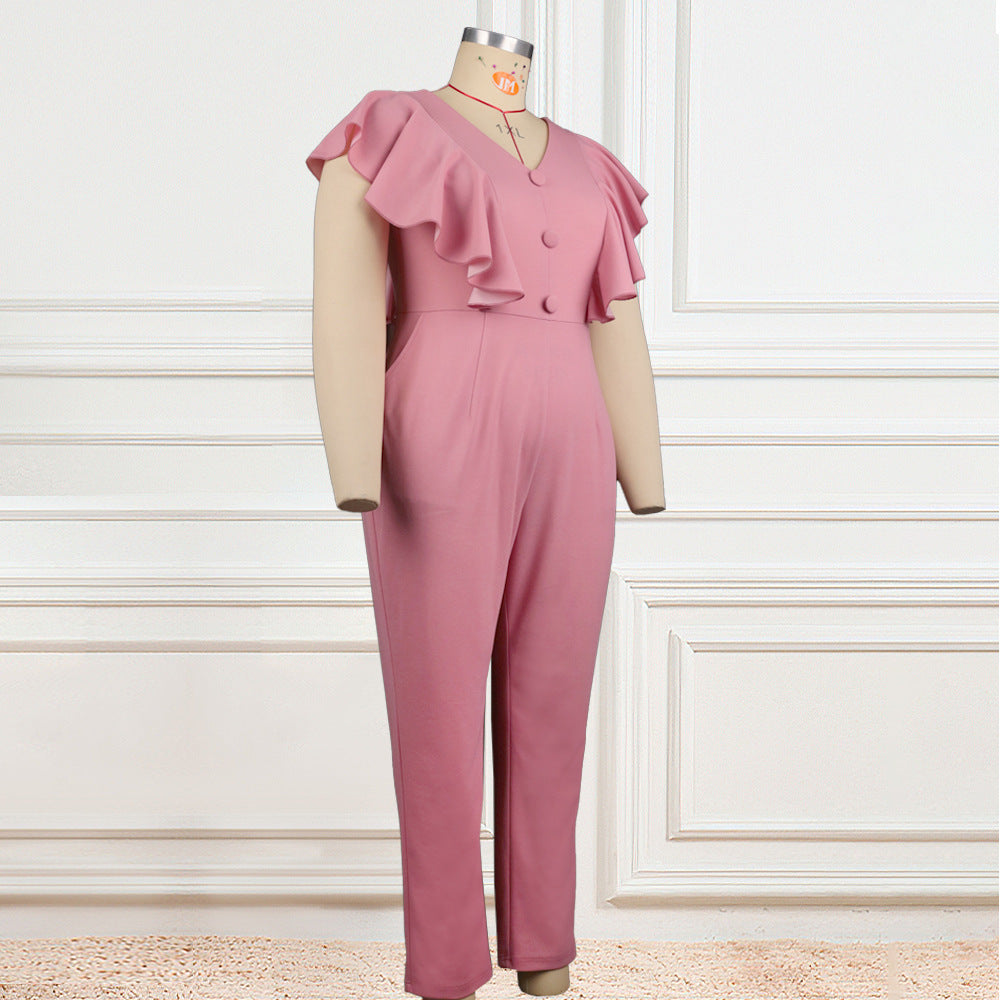 Damer Elegant Jumpsuit med voluminösa volangdetaljer Mirla-Eva Jonsson