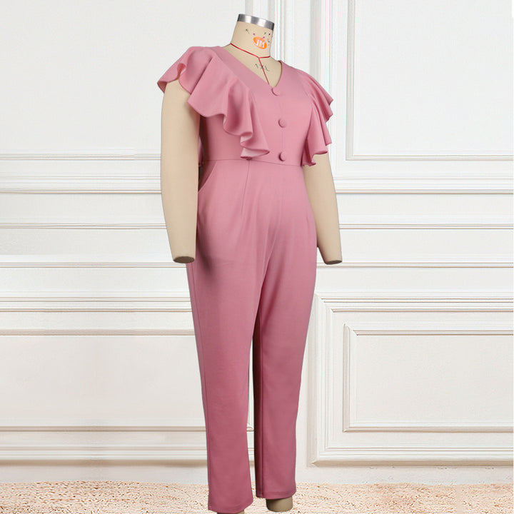 Damer Elegant Jumpsuit med voluminösa volangdetaljer Mirla-Eva Jonsson